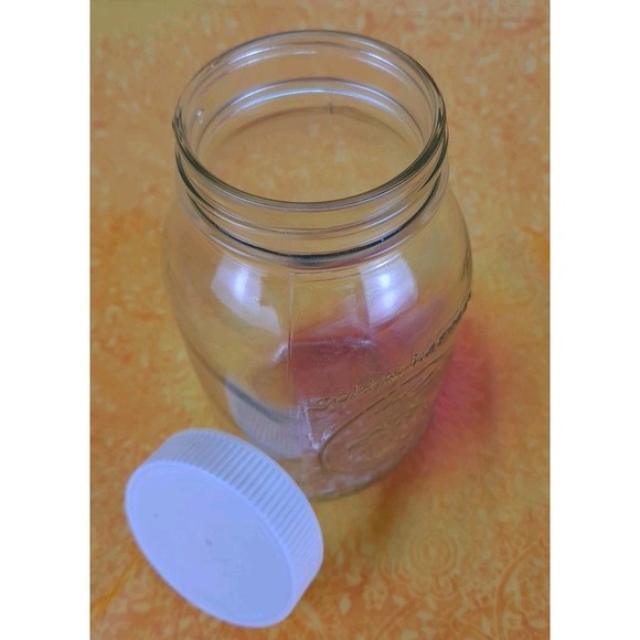 GOLDEN HARVEST MASON JAR 7" With Screw On White Lid Bottom# 43204 67 - Picture 5 of 8